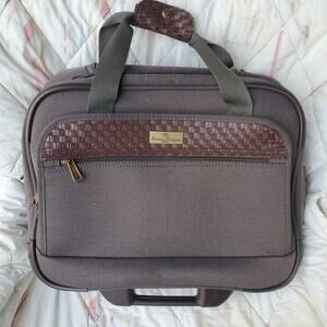 RARE Tommy Bahama Brown Rolling Wheeled Bag Suitcase Carry On Luggage 14 x 17 In